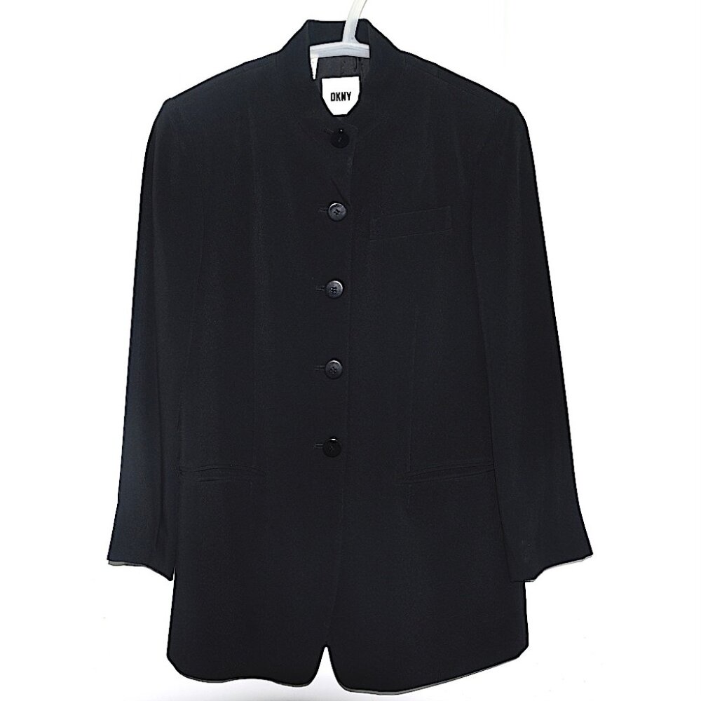 NWOT/LN DKNY Vintage 90s/Y2K Mandarin Collar Blazer (sleeves altered to petite)